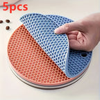 Trivet Set Heat-Resistant Silicone Honeycomb Non-Slip