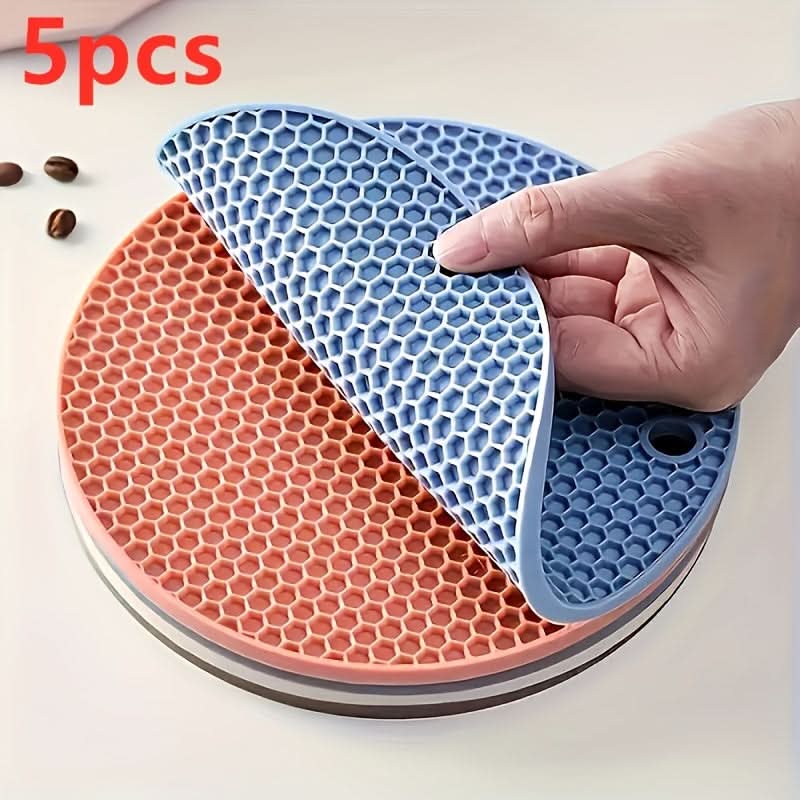 Trivet Set Heat-Resistant Silicone Honeycomb Non-Slip