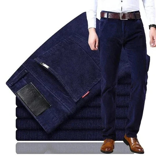 Trousers Corduroy Straight Cut Cotton Stretch