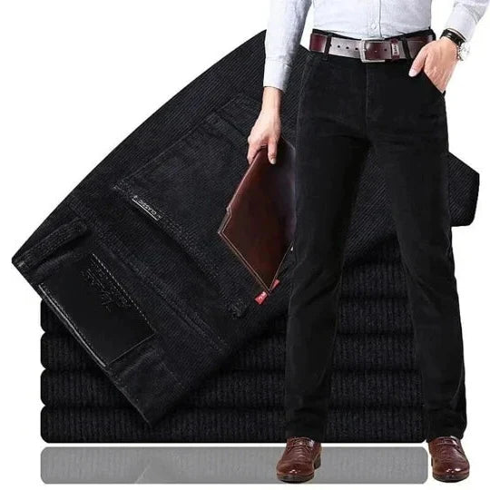 Trousers Corduroy Straight Cut Cotton Stretch