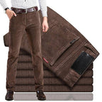 Trousers Corduroy Straight Cut Cotton Stretch