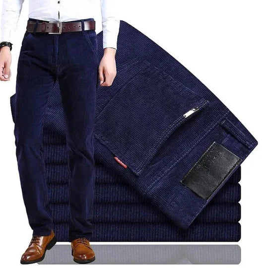 Trousers Corduroy Straight Cut Cotton Stretch