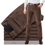 Trousers Corduroy Straight Cut Cotton Stretch