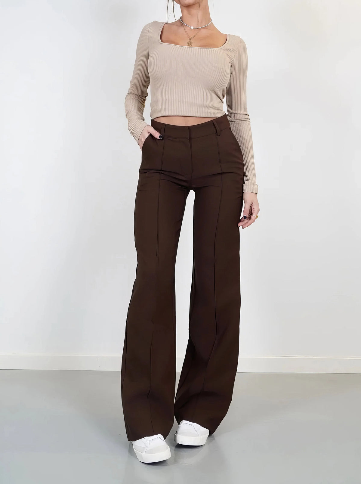 Trousers High-Waisted Tailored Comfortable Fit