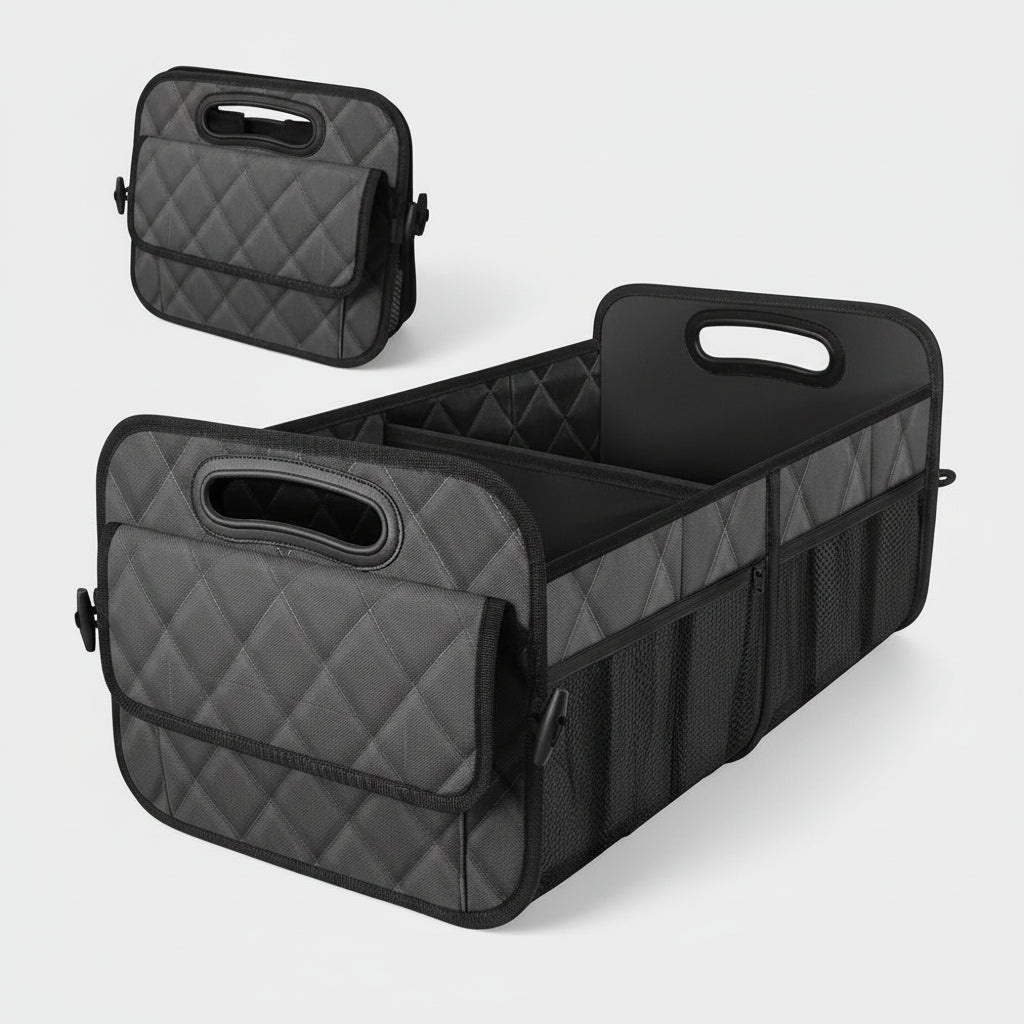 Trunk Organizer Foldable Waterproof 50L Adjustable Compartments