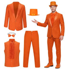 Tuxedo Costume Satin Lapels Ruffled Shirt Complete Set