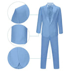 Tuxedo Costume Satin Lapels Ruffled Shirt Complete Set