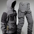 Two-Piece Outdoor Set Hooded Jacket & Cargo Pants Multi-Pocket