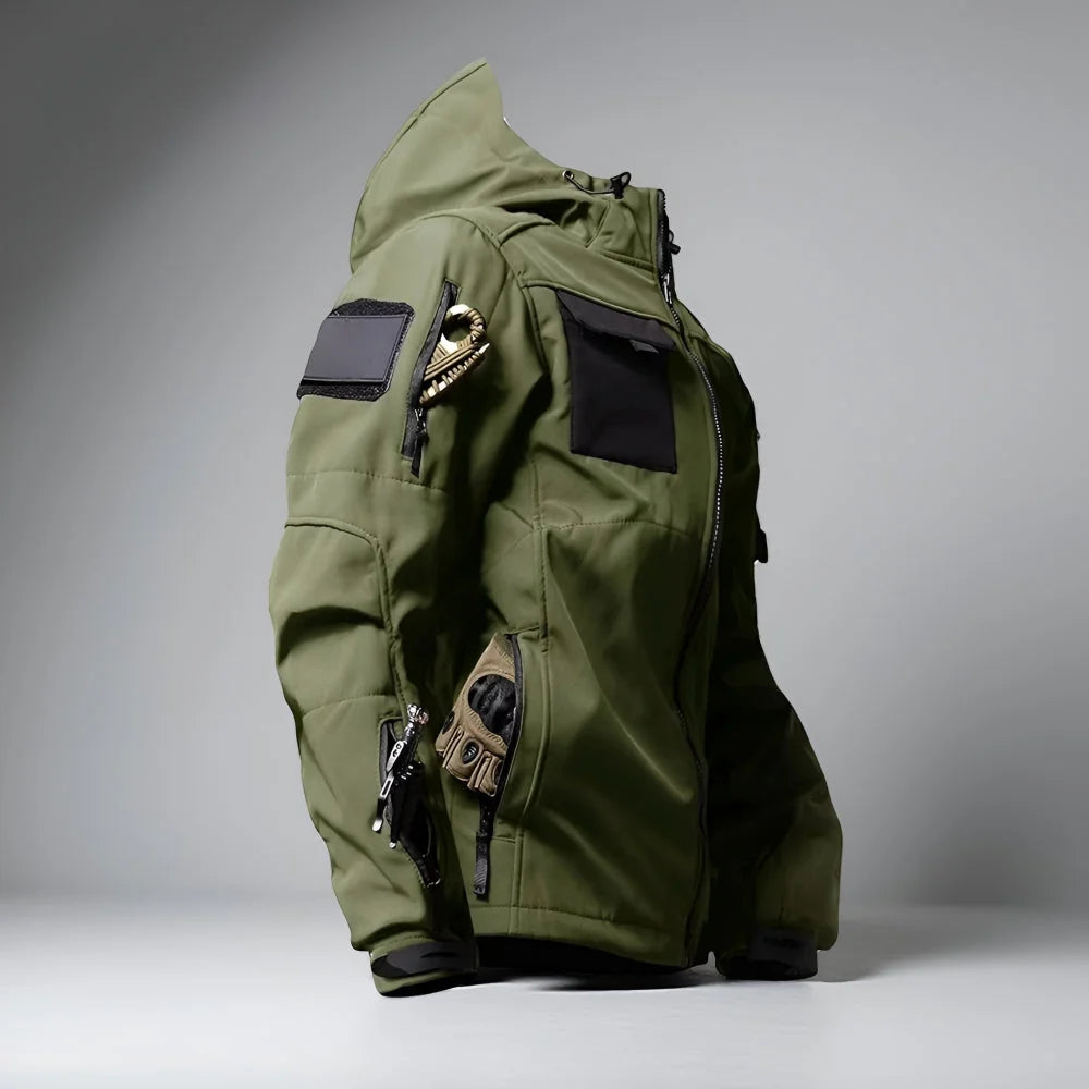 Two-Piece Outdoor Set Hooded Jacket & Cargo Pants Multi-Pocket