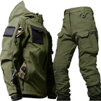 Two-Piece Outdoor Set Hooded Jacket & Cargo Pants Multi-Pocket