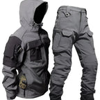 Two-Piece Outdoor Set Hooded Jacket & Cargo Pants Multi-Pocket