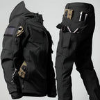 Two-Piece Outdoor Set Hooded Jacket & Cargo Pants Multi-Pocket