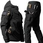 Two-Piece Outdoor Set Hooded Jacket & Cargo Pants Multi-Pocket