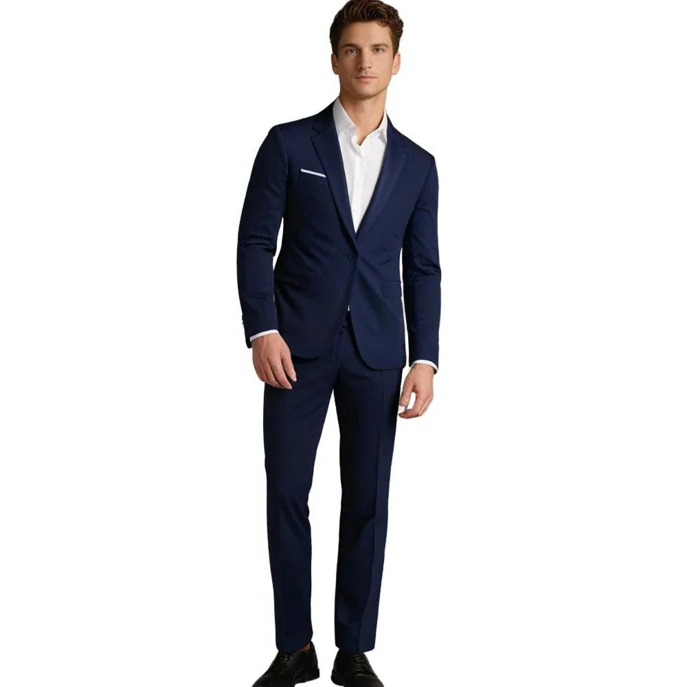 Two-Piece Suit Slim Fit Blazer & Trousers Shape-Retaining Fabric