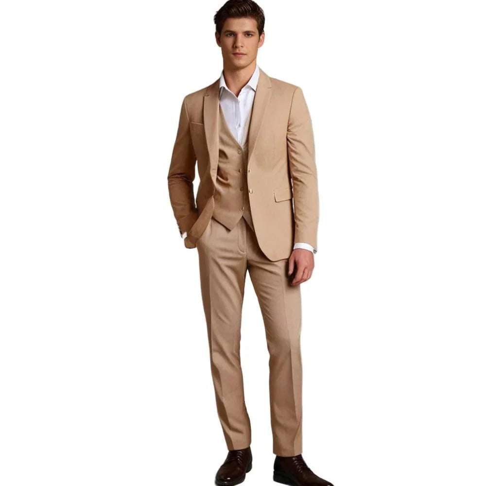 Two-Piece Suit Slim Fit Blazer & Trousers Shape-Retaining Fabric