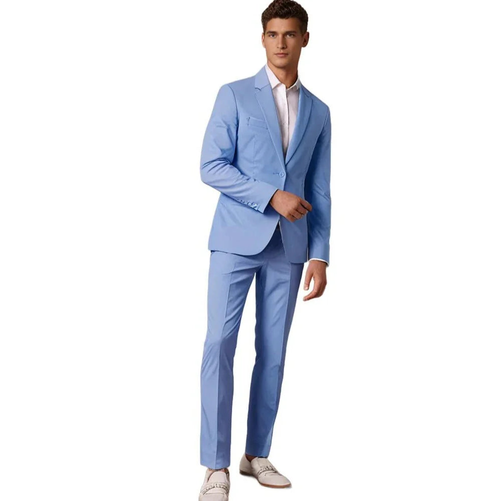 Two-Piece Suit Slim Fit Blazer & Trousers Shape-Retaining Fabric
