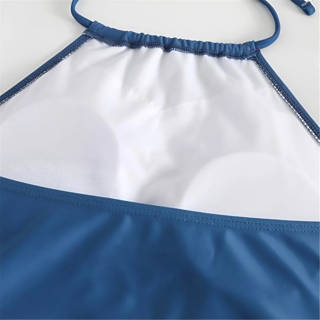 Two-Piece Tankini Adjustable Halter & Padded Cups Fully Lined
