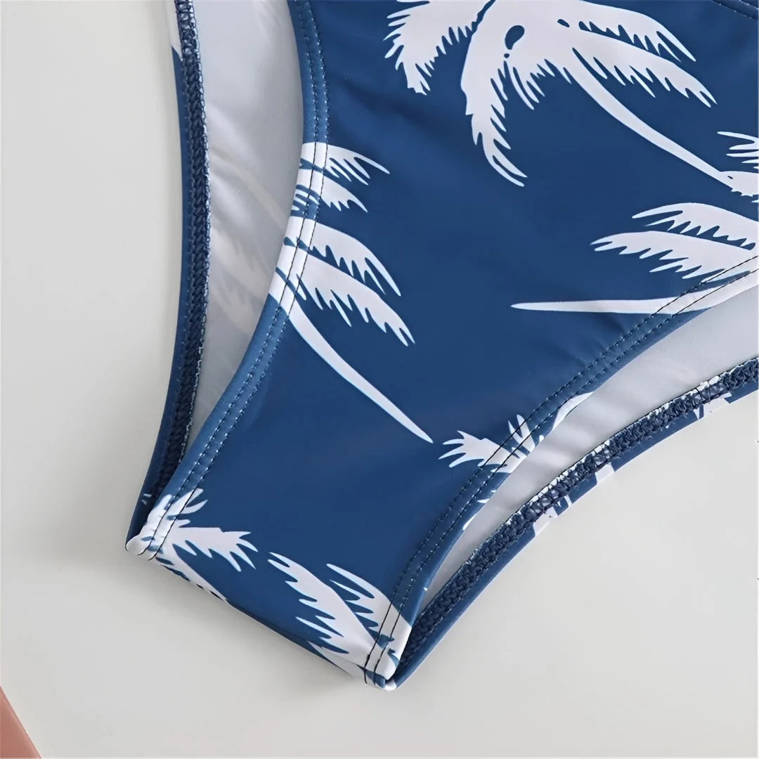 Two-Piece Tankini Adjustable Halter & Padded Cups Fully Lined