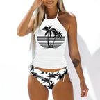 Two-Piece Tankini Adjustable Halter & Padded Cups Fully Lined