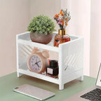 Two-Tier Storage Organizer Compact Vertical Open-Side Access