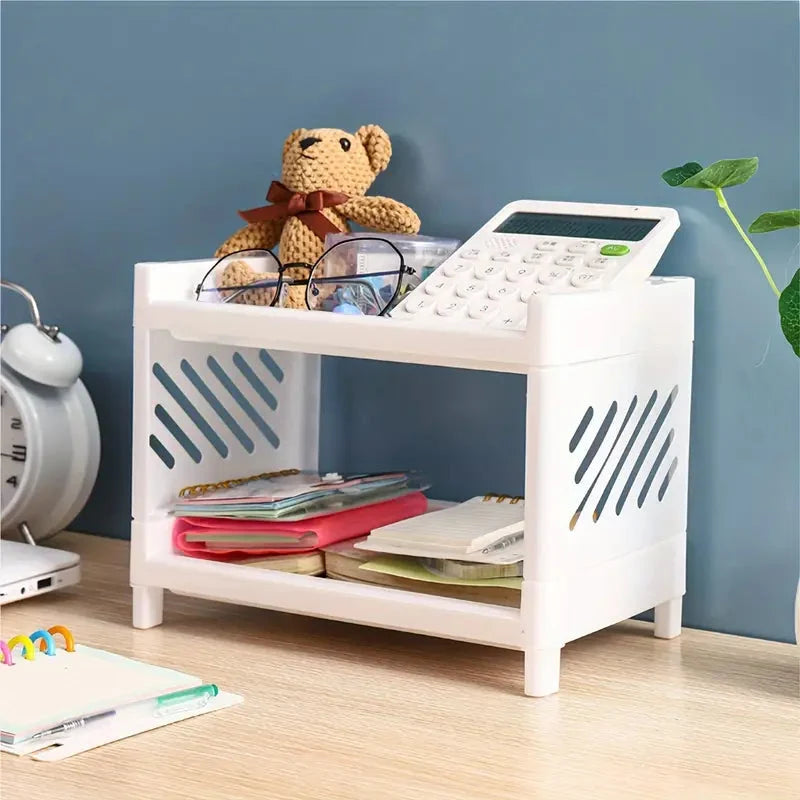 Two-Tier Storage Organizer Compact Vertical Open-Side Access