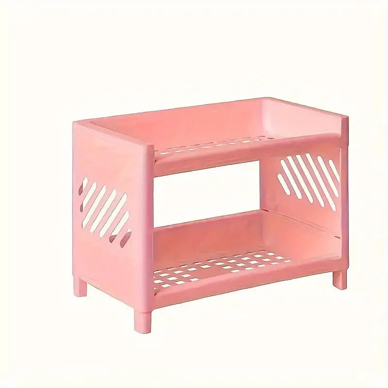 Two-Tier Storage Organizer Compact Vertical Open-Side Access