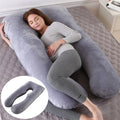 U-Shaped Pregnancy Pillow Full Body Cooling Velvet Removable Cover