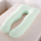 U-Shaped Pregnancy Pillow Full Body Cooling Velvet Removable Cover