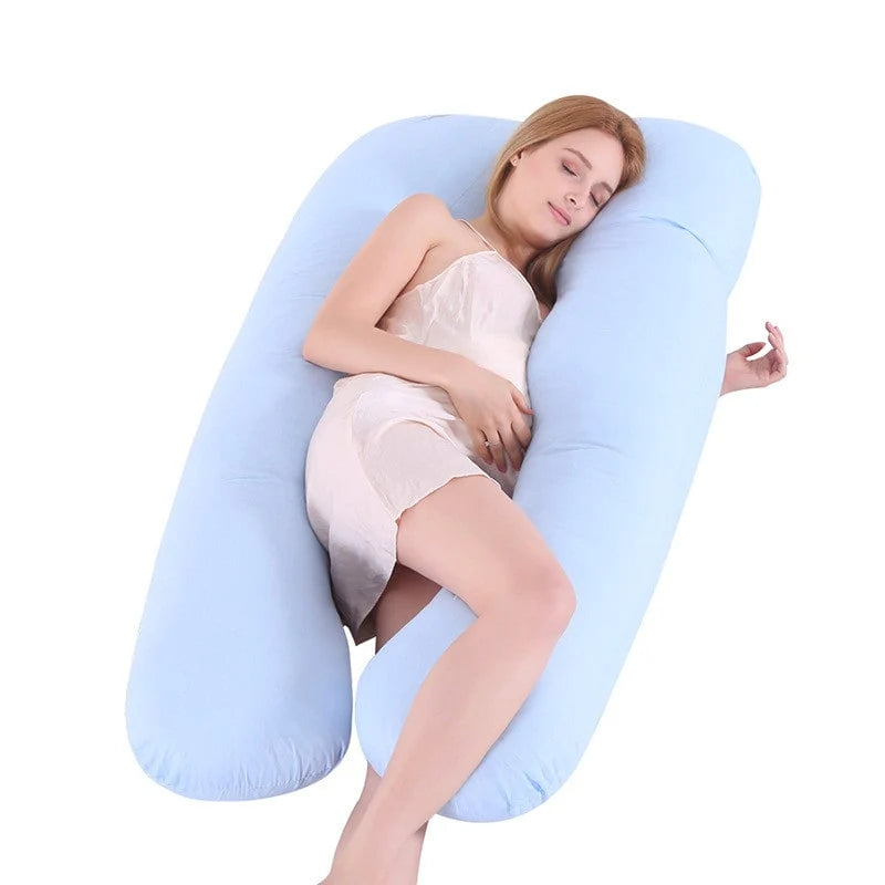U-Shaped Pregnancy Pillow Full Body Cooling Velvet Removable Cover