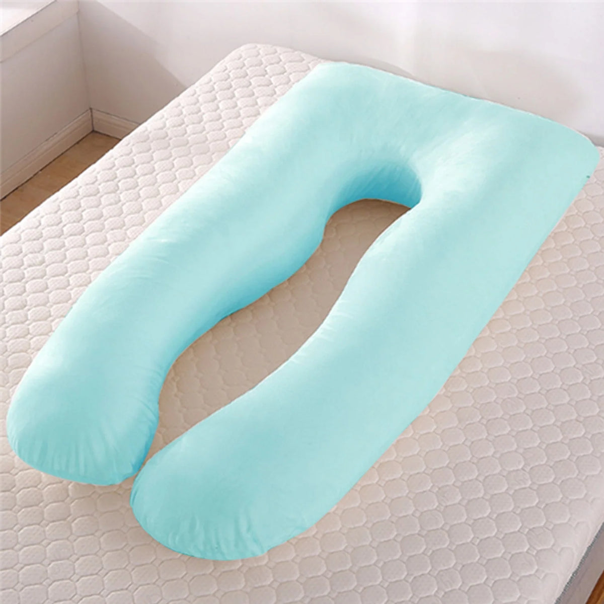 U-Shaped Pregnancy Pillow Full Body Cooling Velvet Removable Cover