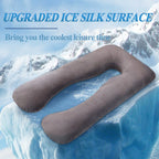 U-Shaped Pregnancy Pillow Full Body Cooling Velvet Removable Cover