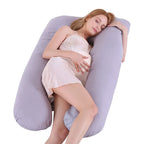 U-Shaped Pregnancy Pillow Full Body Cooling Velvet Removable Cover