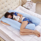 U-Shaped Pregnancy Pillow Full Body Cooling Velvet Removable Cover