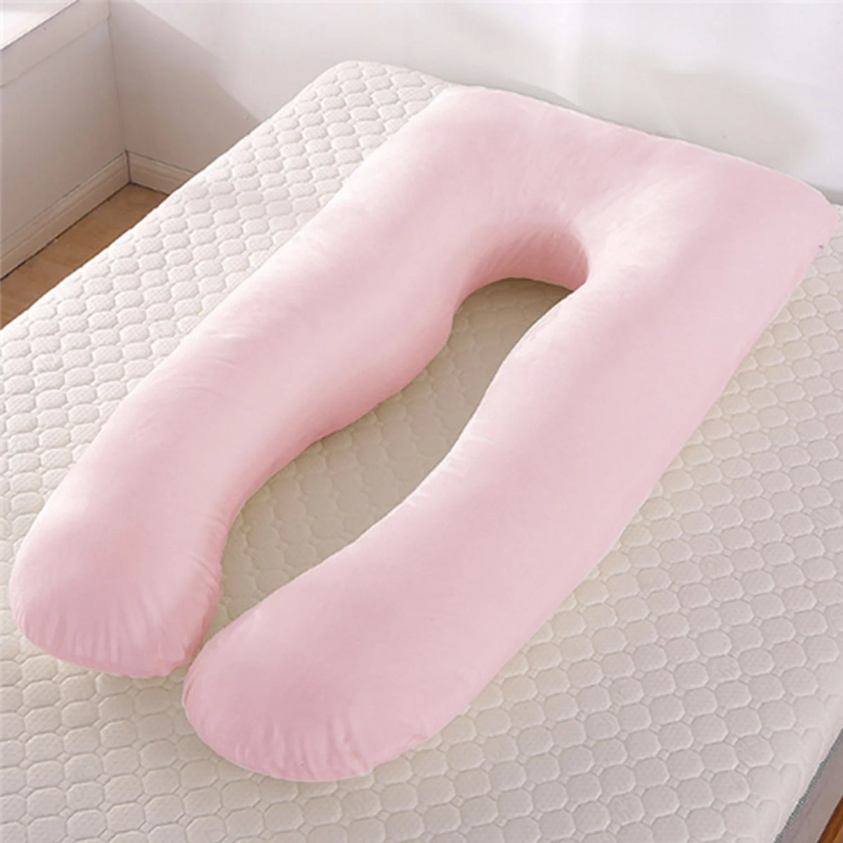 U-Shaped Pregnancy Pillow Full Body Cooling Velvet Removable Cover