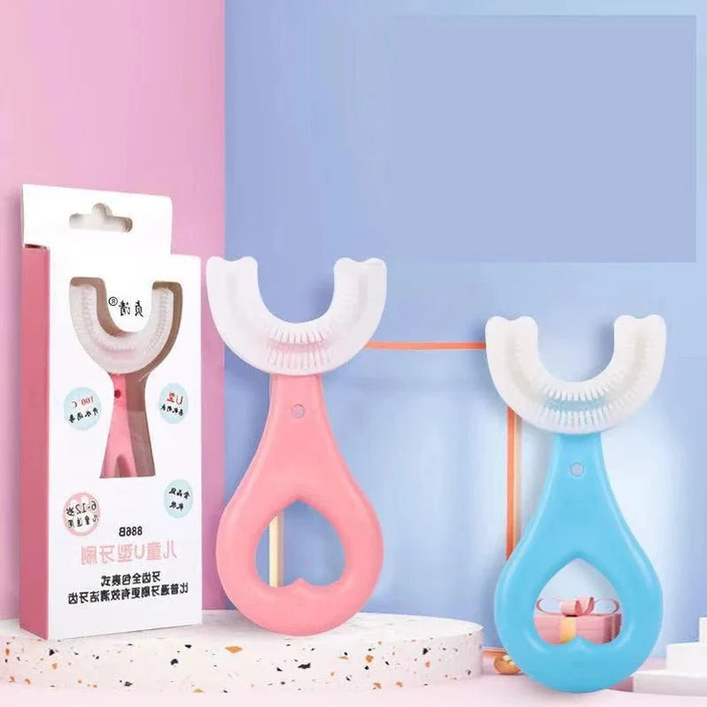 U-Shaped Toothbrush 360° Bristles Non-Slip Grip Gentle On Gums