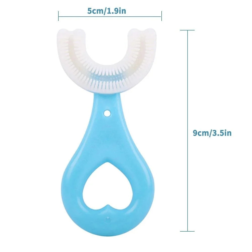 U-Shaped Toothbrush 360° Bristles Non-Slip Grip Gentle On Gums