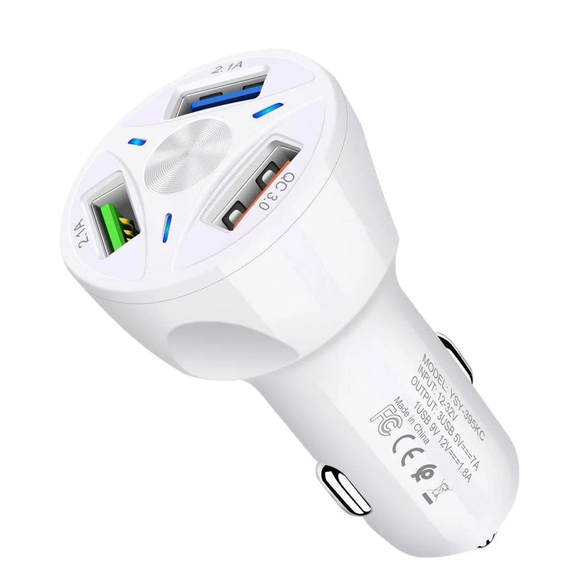 USB Car Charger 4-Port QC 3.0 Fast Charging