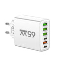 USB Charger 65W 6-Port USB-A & USB-C