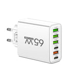 USB Charger 65W 6-Port USB-A & USB-C