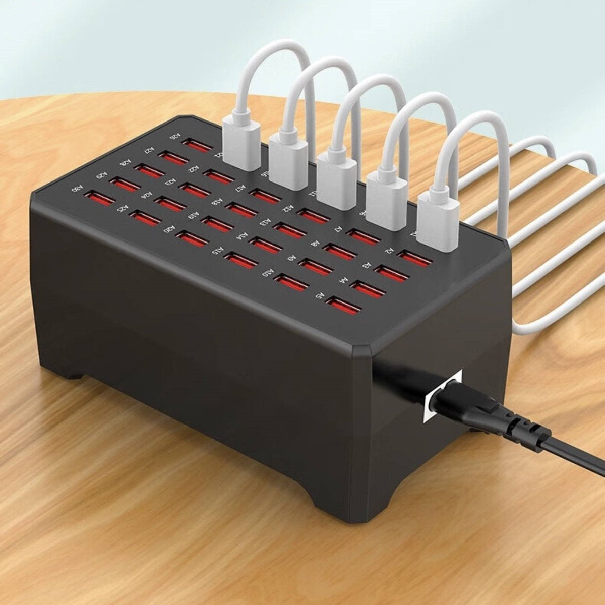 USB Charging Station 30-Port 150W Intelligent Cooling