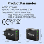 USB Charging Station 65W Six Ports USB-A & USB-C