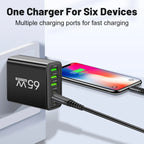 USB Charging Station 65W Six Ports USB-A & USB-C