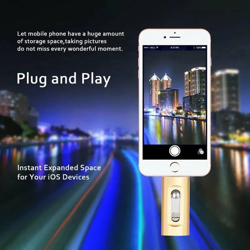 USB Flash Drive 3-In-1 Lightning USB-C USB-A 2 TB