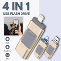 USB Flash Drive 4-in-1 Lightning Micro-USB & Type-C Push-Pull