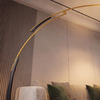 USB-Powered Adjustable Arc Iron Floor Lamp (Fabric Shade)