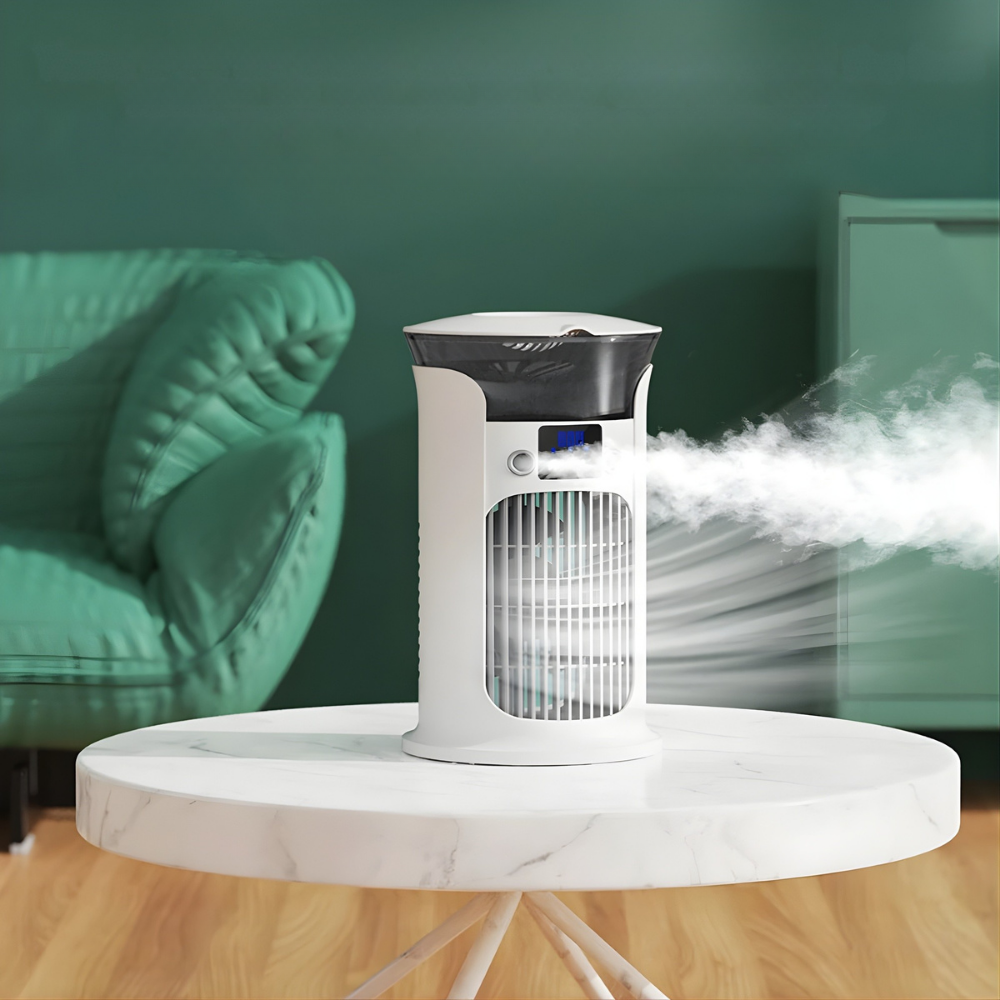 USB-Powered Humidifying Desk Fan With LED