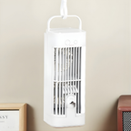 USB-Powered Mist & 3-Speed Desk Fan (Hanging Hook)
