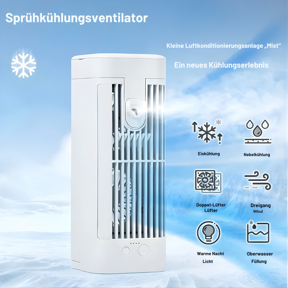USB-Powered Mist & 3-Speed Desk Fan (Hanging Hook)
