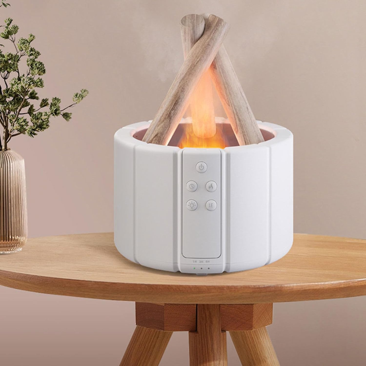 USB-Powered Remote-Controlled Flame-Mist Humidifier Lamp (250ml Tank)