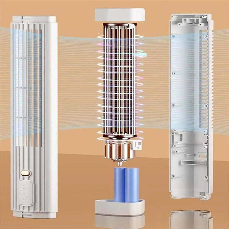 USB Rechargeable Bladeless Quiet Tower Fan (Three Speeds)